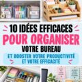 Bureau bien organisé avec des fournitures de bureau et un ordinateur sur un bureau en bois