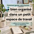Bureau bien organisé et fonctionnel dans un petit espace de travail.