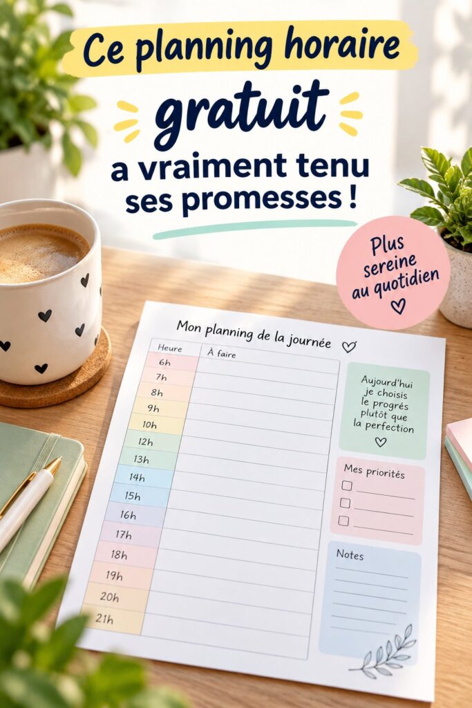 Un modèle de planning hebdomadaire pratique et attrayant