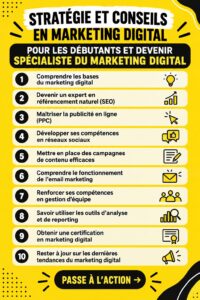 Femme utilisant un ordinateur portable pour élaborer sa stratégie de marketing digital