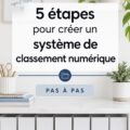 Femme utilisant un ordinateur portable pour organiser ses fichiers numériques.