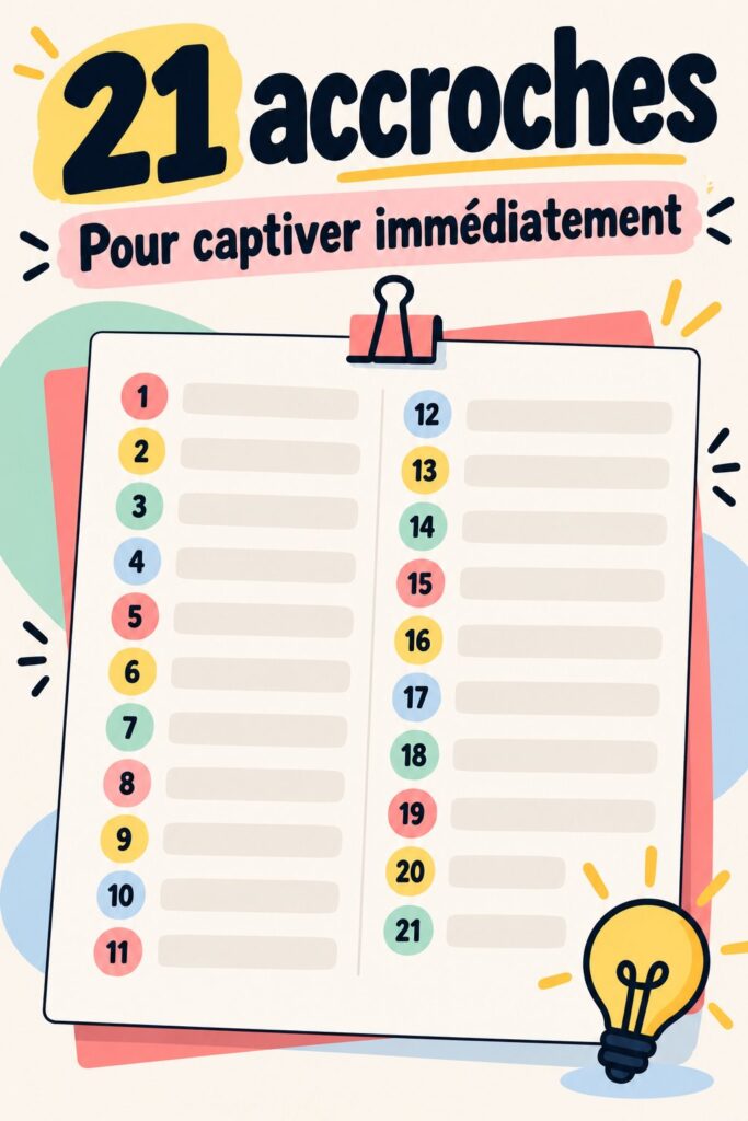 Une femme d'affaires souriante en train de rédiger des accroches marketing efficaces.