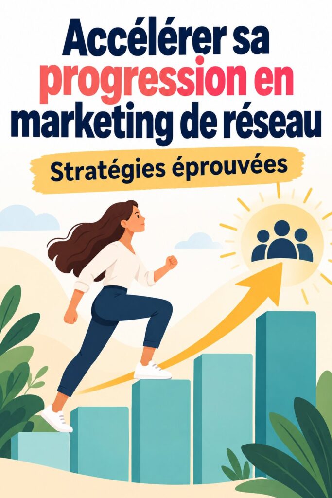 Femme souriante progressant dans le marketing de réseau avec succès.