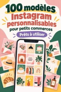 Femme travaillant sur des modèles Instagram pour son entreprise.