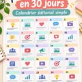 Calendrier de contenu pour réseaux sociaux sur une table