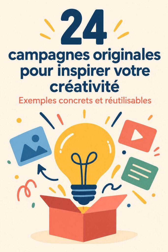Collage d'exemples de campagnes marketing créatives et originales