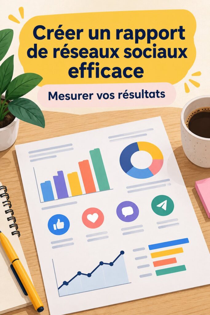 Image d'un rapport sur les réseaux sociaux avec des graphiques et des statistiques clés intégrés
