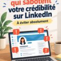 Femme professionnelle utilisant LinkedIn sur son ordinateur
