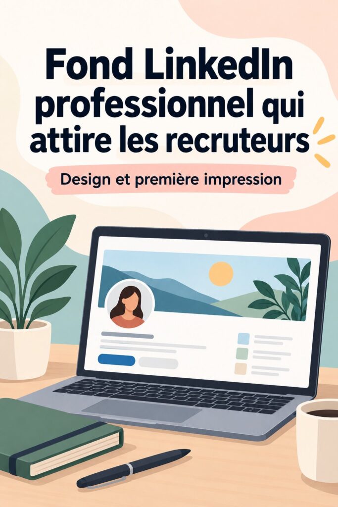 Fond LinkedIn professionnel coloré et attrayant, adapté à un profil de recruteur.