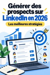 Femme professionnelle souriante utilisant LinkedIn pour générer des leads.