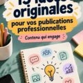Une femme d'affaires partageant des idées de publications LinkedIn sur son ordinateur.