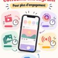 Image montrant un smartphone affichant un post Instagram avec des légendes élaborées.