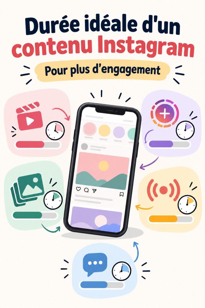 Image montrant un smartphone affichant un post Instagram avec des légendes élaborées.