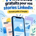Des modèles gratuits de stories LinkedIn sur un ordinateur portable.