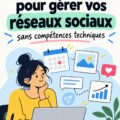 Femme utilisant un ordinateur pour gérer ses réseaux sociaux avec des outils gratuits