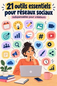 Femme en train d'utiliser des outils de réseaux sociaux sur son ordinateur pour le marketing B2B.