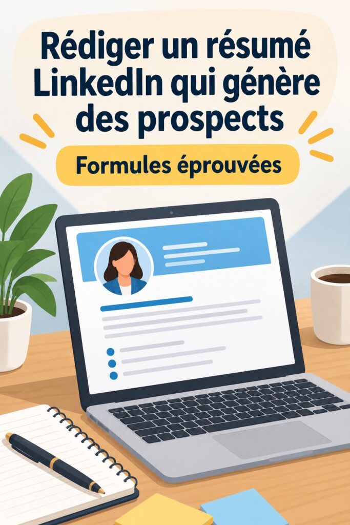 Exemple de résumé LinkedIn optimisé pour attirer des prospects dans le domaine B2B.