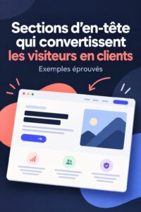 Exemple de section d'en-tête sur un site web professionnel.