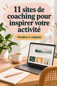 Image d'un ordinateur portable affichant un site de coaching professionnel.