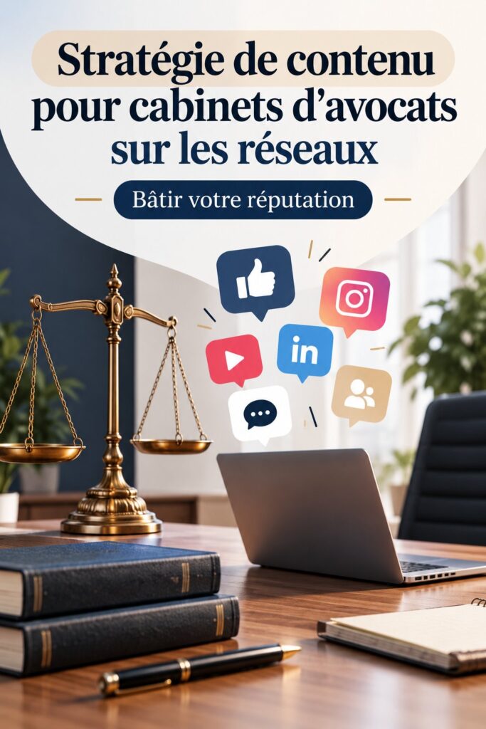 Stratégie de contenu stylisée pour avocats sur les réseaux sociaux